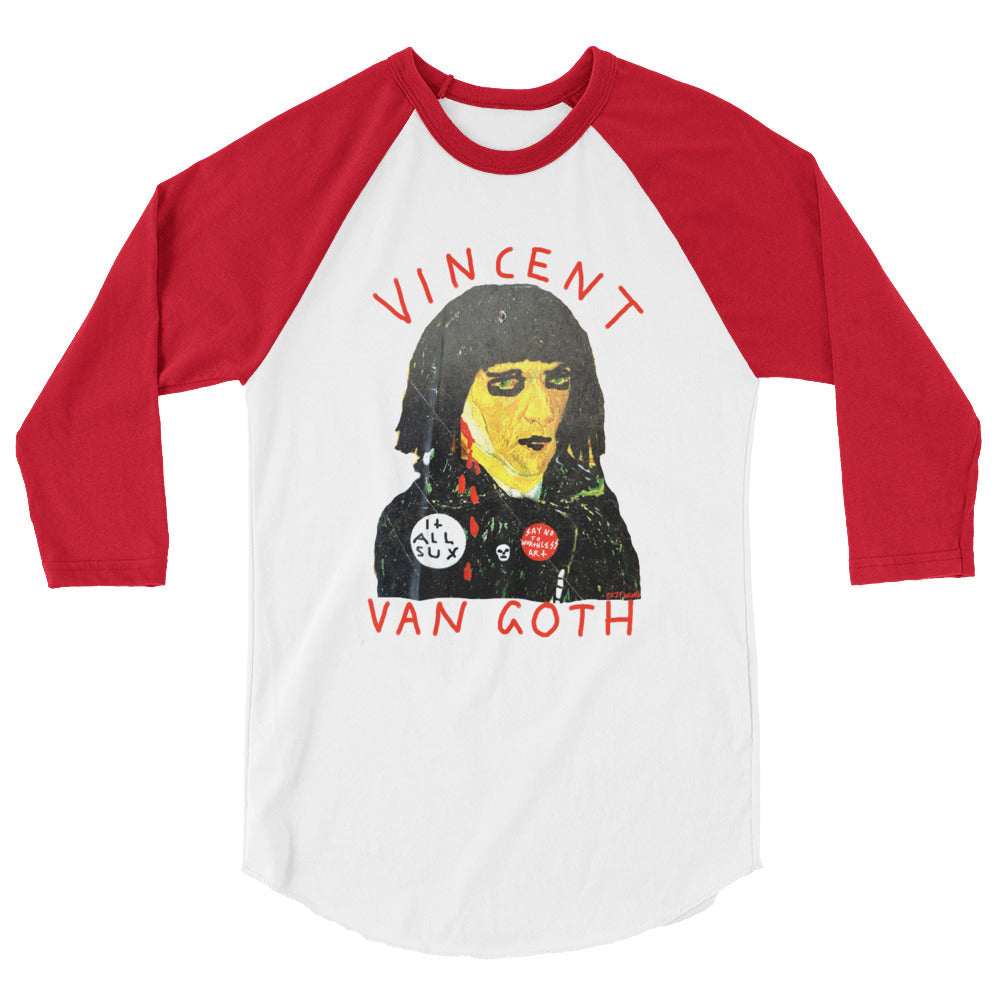 vinny van goth 3/4 sleeve raglan shirt