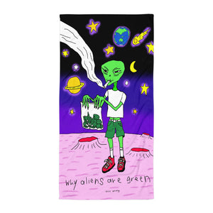 why aliens are green towel